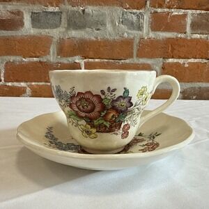 Spode Copeland Constable  6" Saucer and Teacup England Romantic Regency Tea Cup